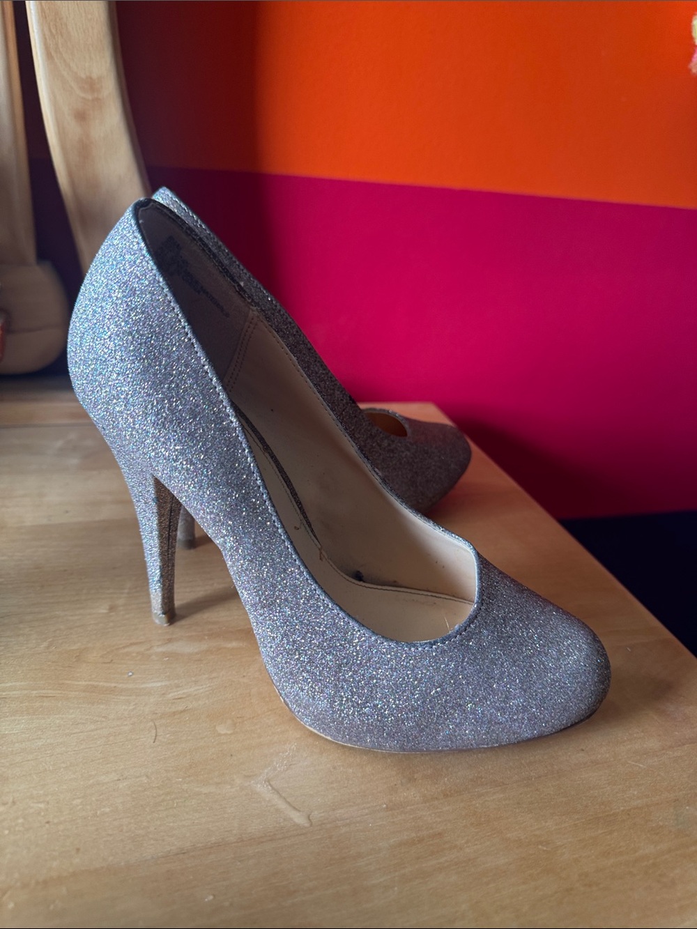 City Streets Gold Glitter High Heel Pumps